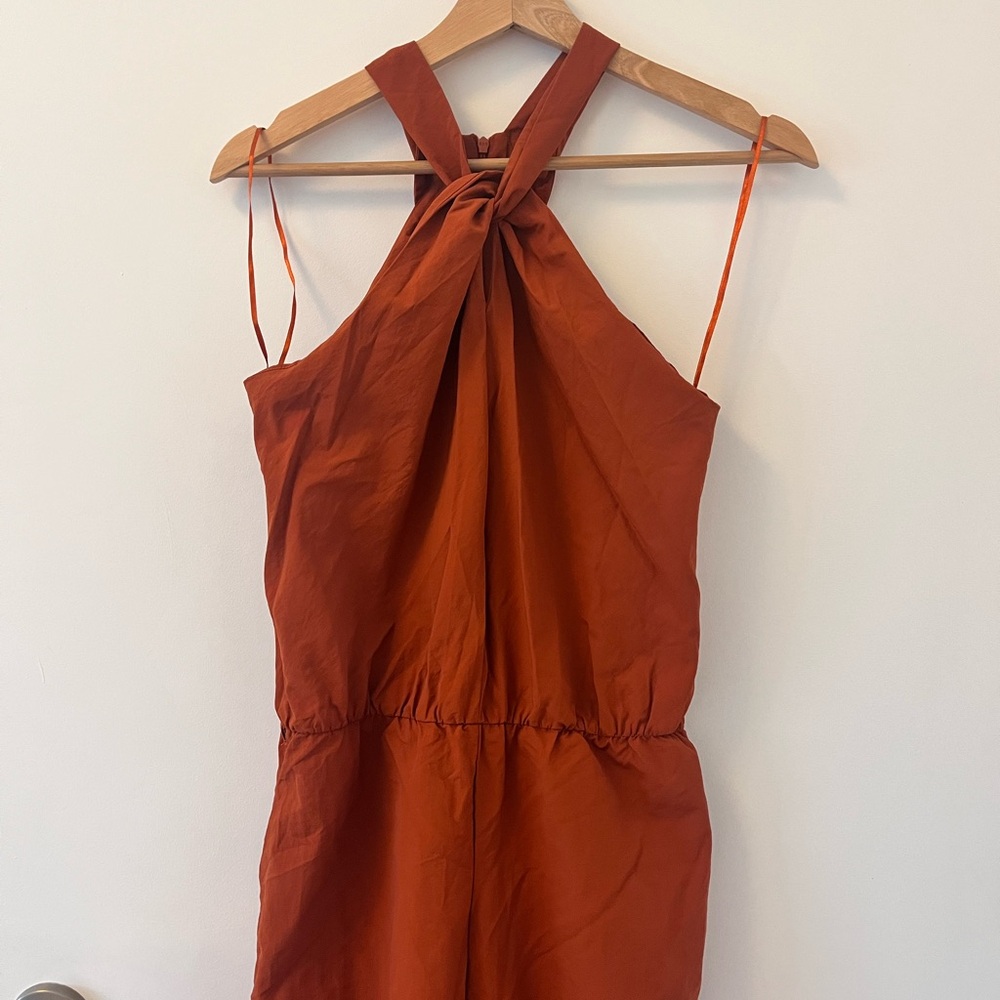 Mango Terracotta Sleeveless Jumpsuit